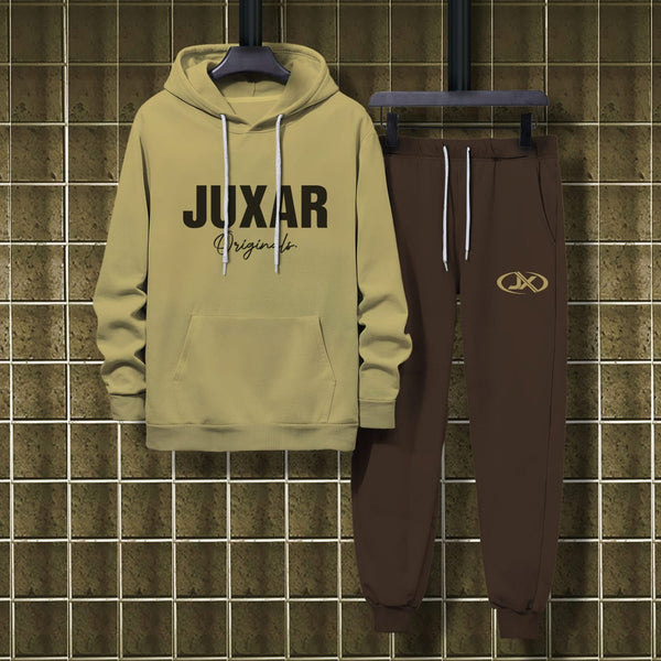 BEIGE & BROWN HOODIE CO-ORD SET