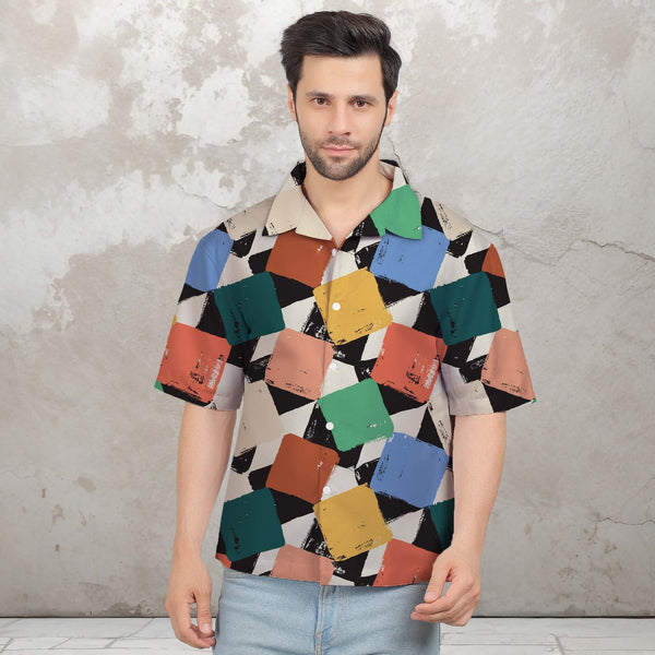 COLORED BOX OVERSIZE PRINTED SHIRT