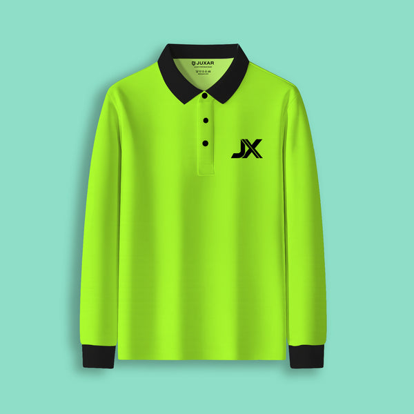 NEON FULL SLEEVE POLO NECK T-SHIRT