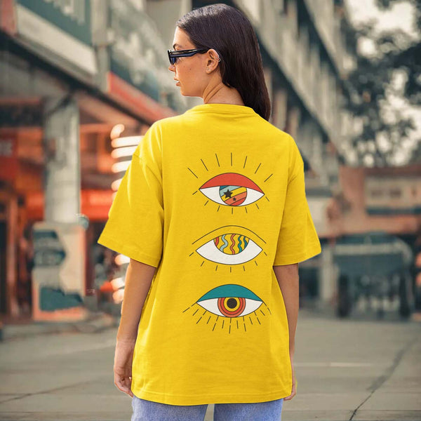 GROOVY EYES WOMEN'S OVERSIZED T-SHIRT