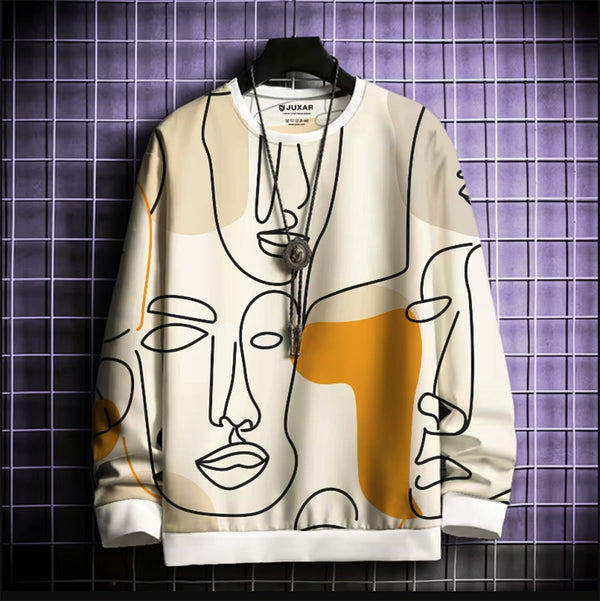 ABSTRACT FACES OVERSIZE SWEATSHIRT