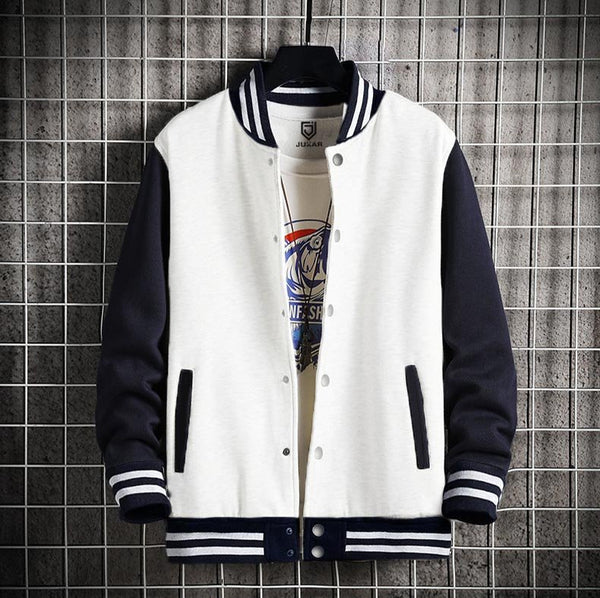 WHITE N BLUE VARSITY JACKET