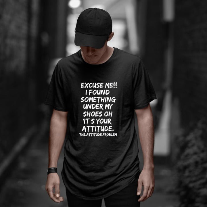 Juxar black cotton longline tee with white slogan worn by model in cap ideal breathable cotton longline t shirt for summer