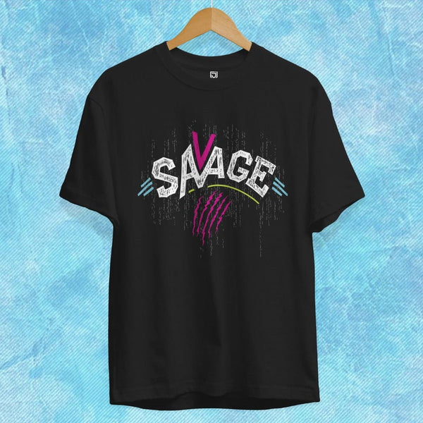Juxar black solid color cotton t shirt for men with savage graphic design on front