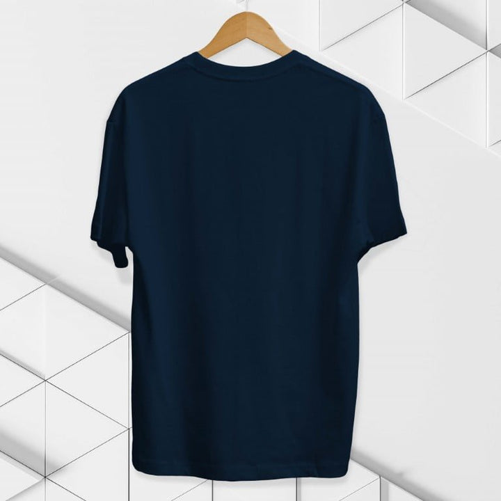 Juxar navy blue plain cotton t shirt hanging on wooden hanger buy cotton t shirt online
