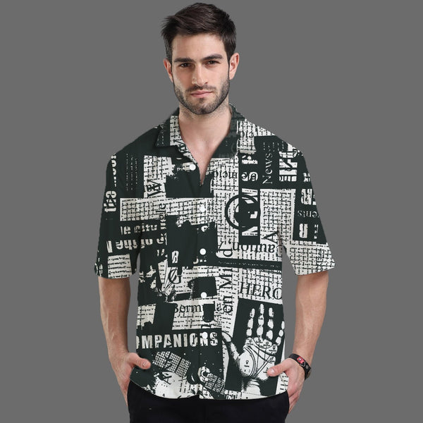 CLIPPING CORDUROY OVERSIZE PRINTED SHIRT
