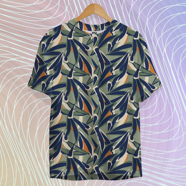 Juxar printed tees with abstract design in green navy and orange cool graphic t-shirt for youth