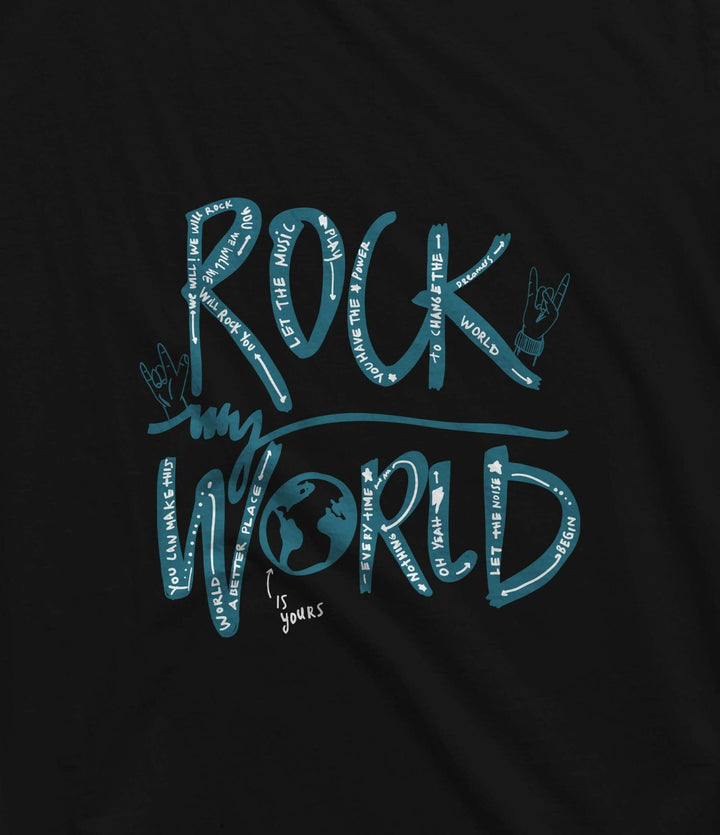 Juxar black cotton round neck t shirt with blue Rio world graphic design