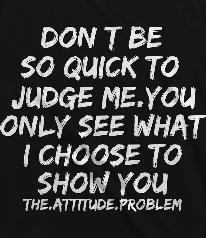 Black cotton t shirt for office with bold white attitude quote printed on front by Juxar