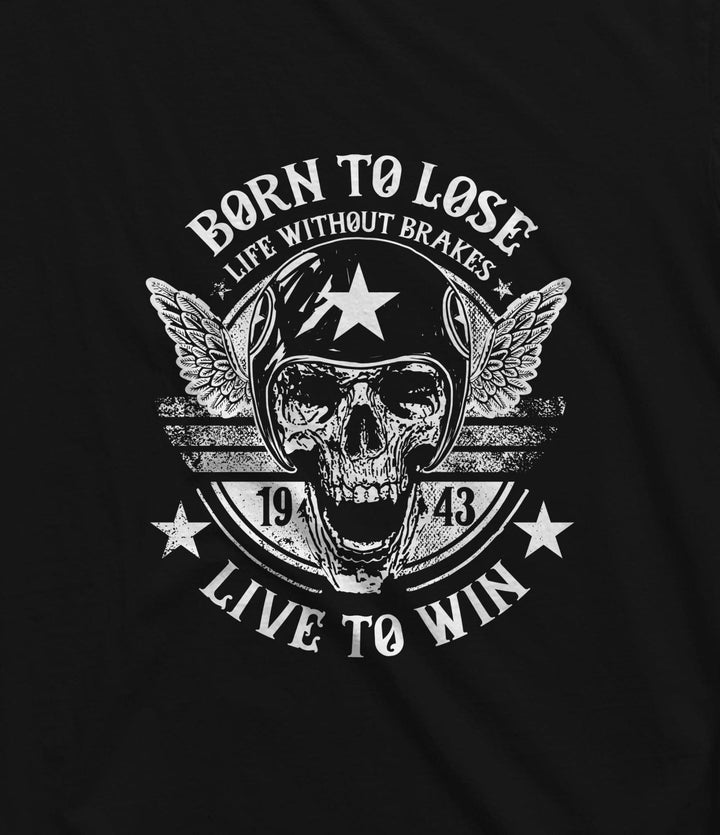 Juxar black cotton t shirt with logo print featuring skull with helmet and wings design