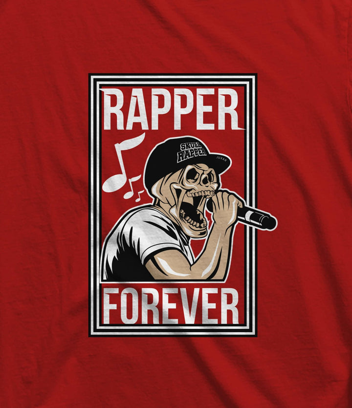 Juxar cotton t shirt with message featuring rapper forever graphic on red fabric