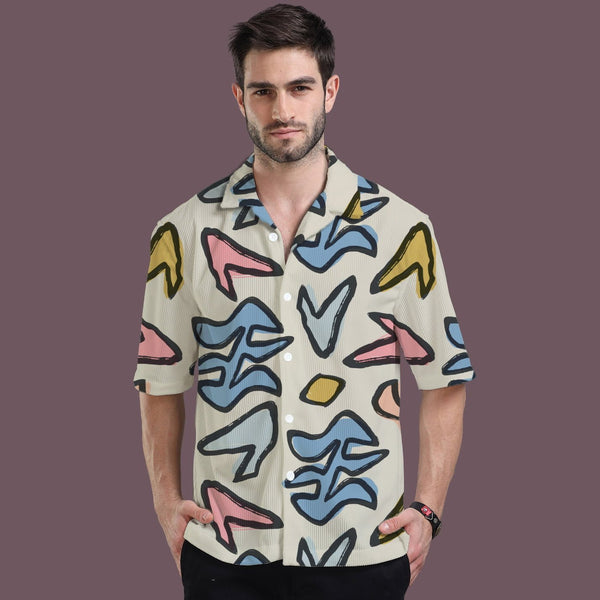 CUTE VECTOR CORDUROY OVERSIZE PRINTED SHIRT