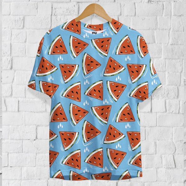 Juxar printed tees with watermelon design in blue perfect as the best t-shirt for gym wear