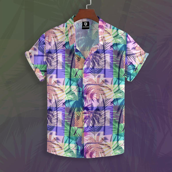 GEOMETRIC TROPICAL PALM SHIRT