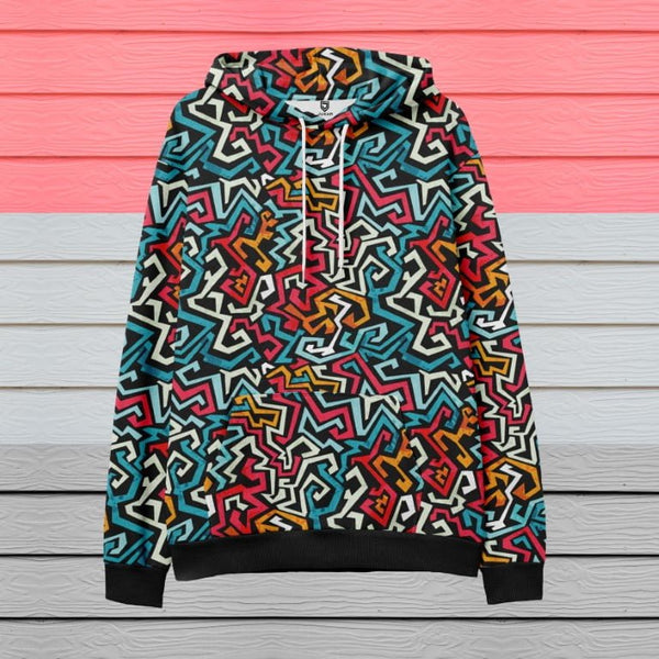 GRAFFITI CURVES PRINTED HOODIE