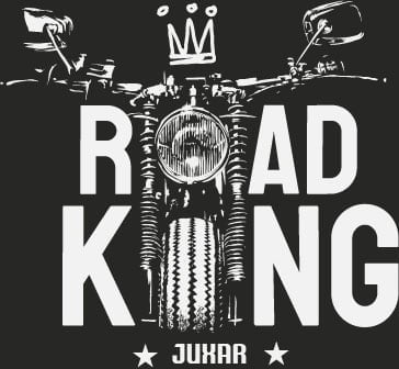 Juxar men's jogging hoodie graphic with motorcycle front and Road King text design