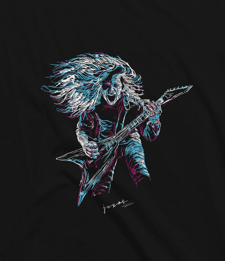 Juxar men's college boys fashion vest featuring colorful graphic of a rock guitarist with flying hair