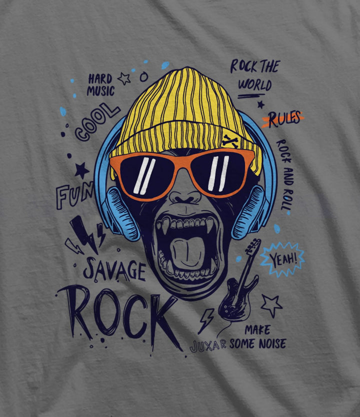 Juxar mens cool summer sando graphic featuring a roaring skull with sunglasses and headphones