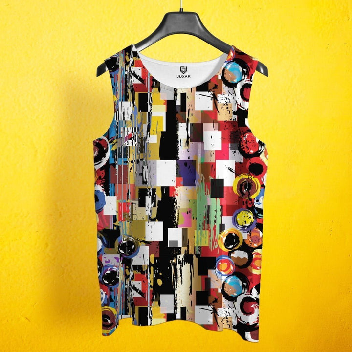 Juxar designer sando for men with vibrant abstract geometric and circular pattern in multiple colors