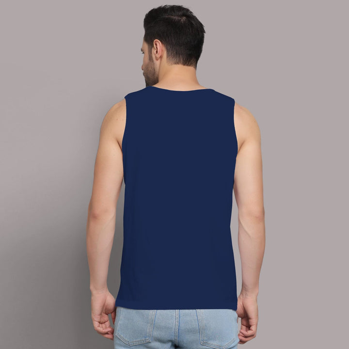 Juxar mens navy gorilla graphic gym sando sleeveless workout tank top back view