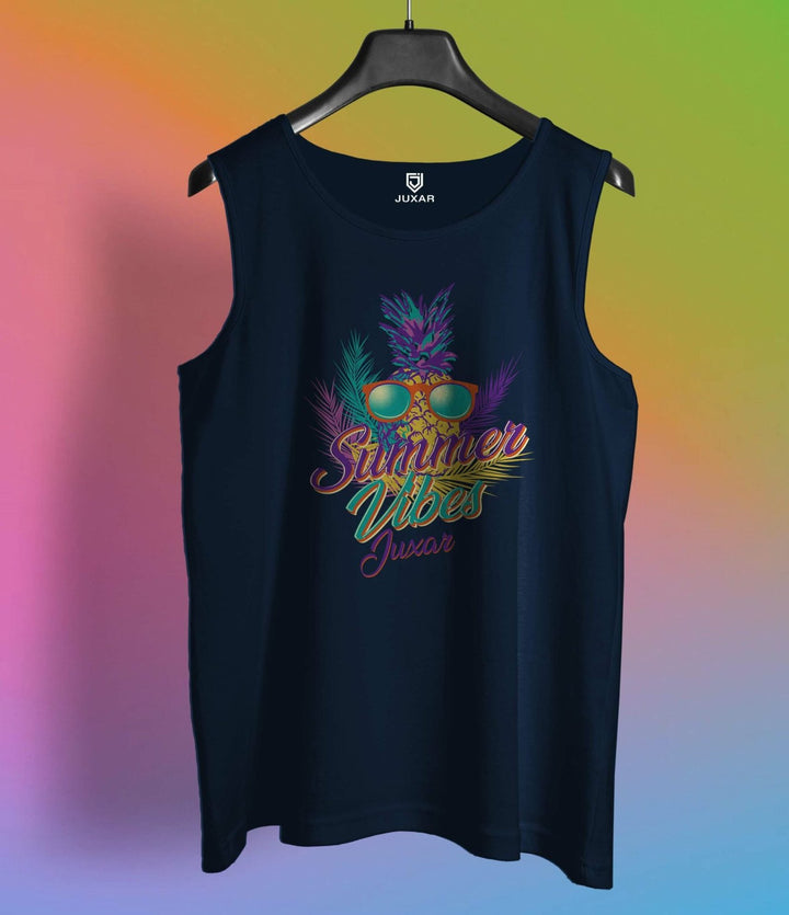Juxar mens graphic print sando with colorful summer vibes design and sunglasses graphic