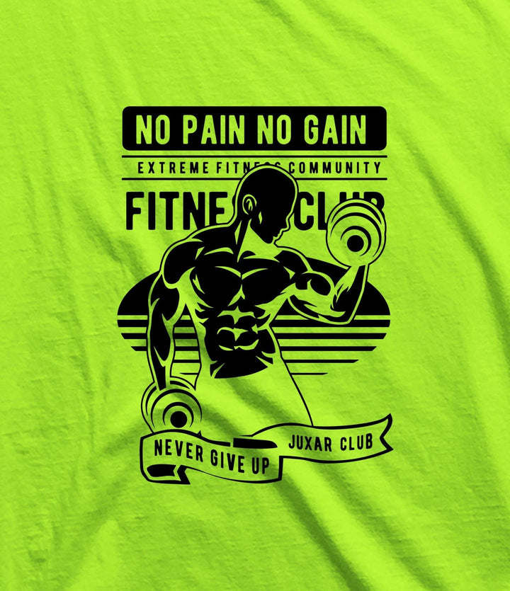 Juxar mens gym core aesthetic sando in neon green with black fitness club graphic and motivational text