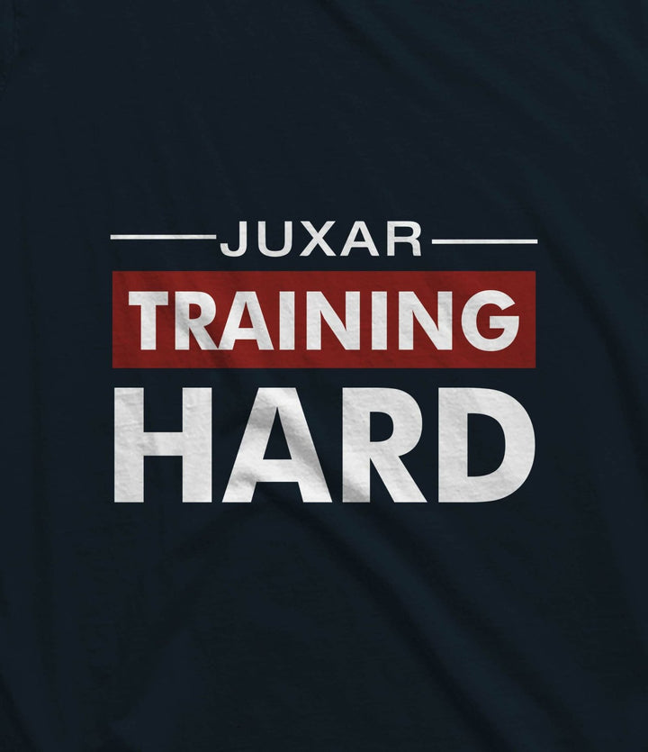 Juxar men's shirt with training hard print inspiring hard work to success message