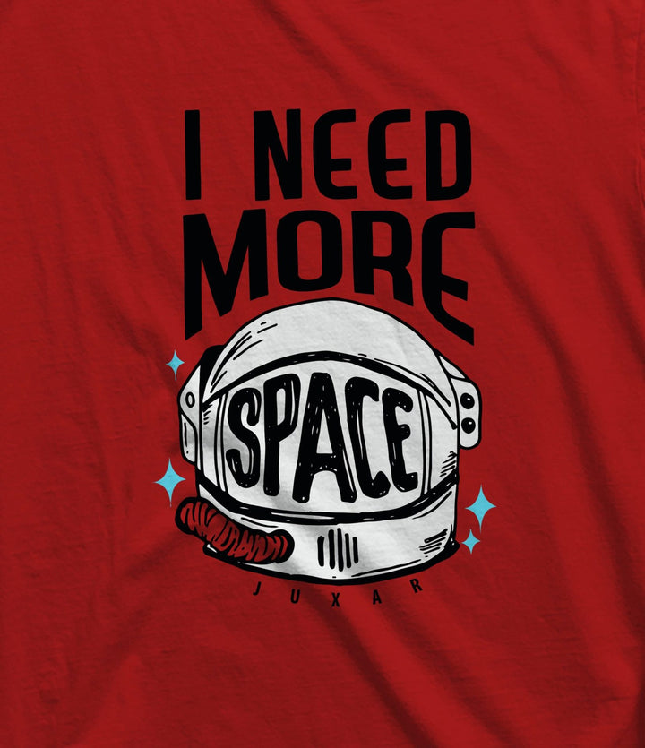Influencer approved men's vest by Juxar with I Need More Space astronaut helmet graphic design