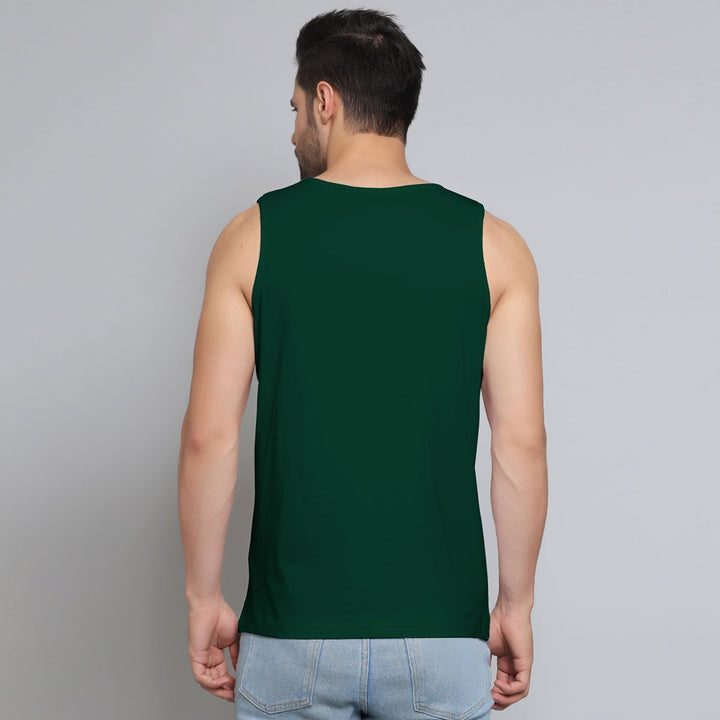 Juxar men's sleeveless tank top in dark green, part of inspirational athletic wear collection