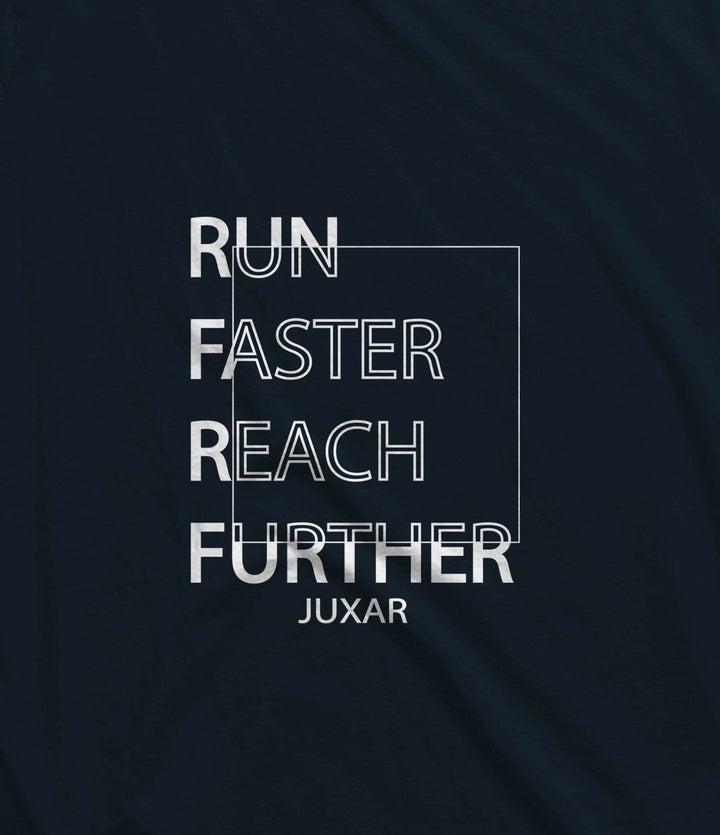 Juxar men's lightweight workout sando with motivational run faster reach further design