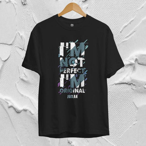 Juxar original statement t-shirt for men in black with bold graphic text design