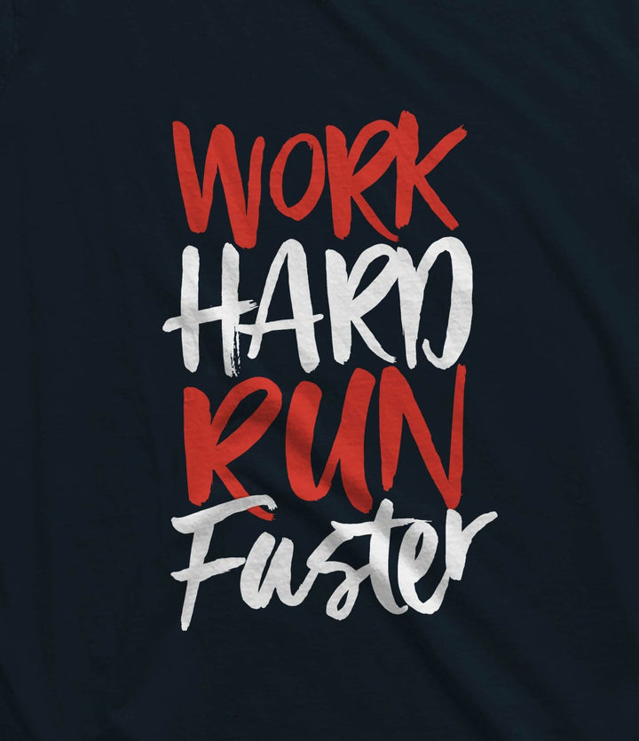 Juxar mens sando for lean body with Work Hard Run Faster motivational print in red and white