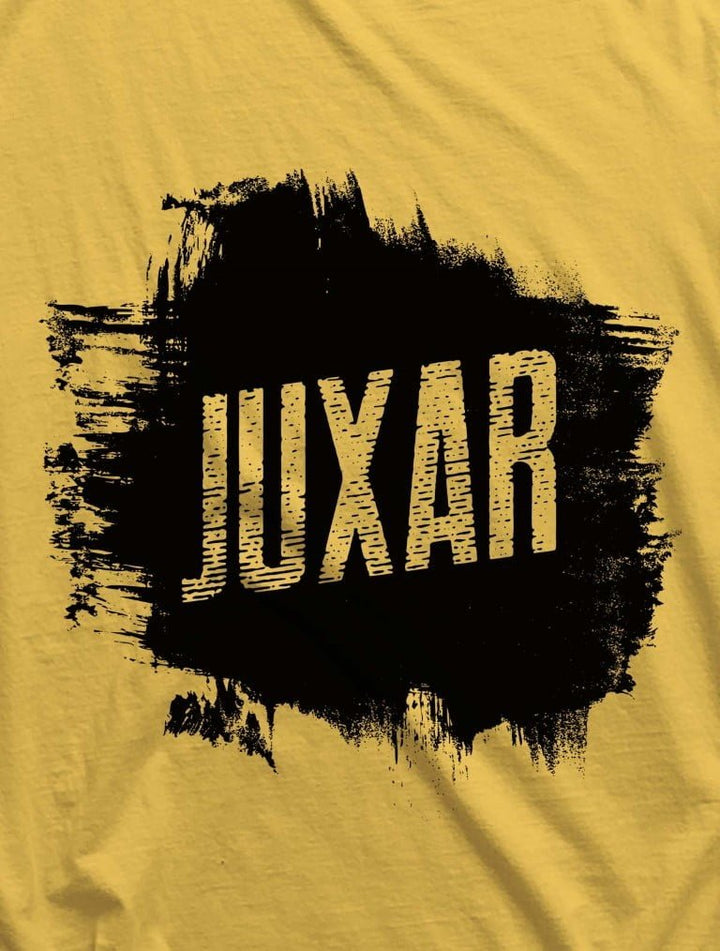 Juxar yellow men's t-shirt with black paint splash graphic sportswear for men