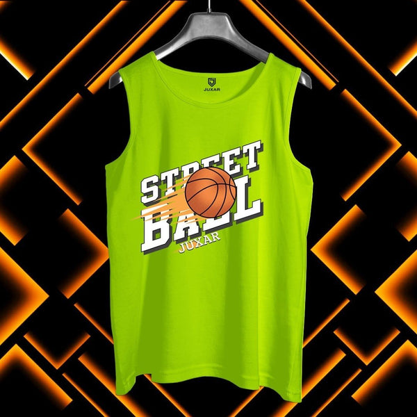 Juxar bright green trendy sando for men with street ball basketball graphic print