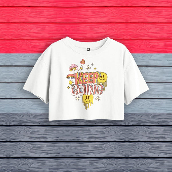KEEP GOING CROP OVERSIZE T-SHIRT