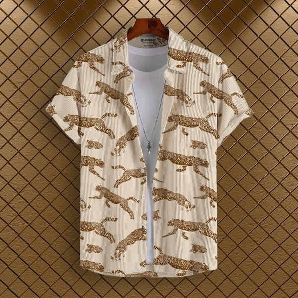LEOPARD CORDUROY PRINTED SHIRT