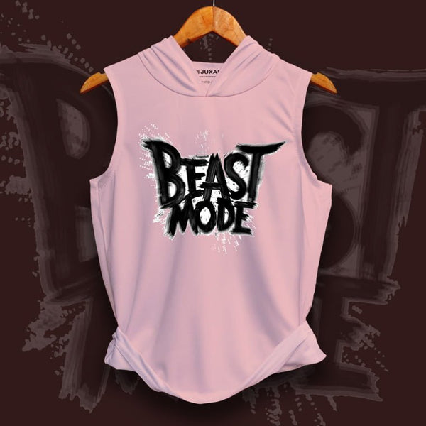 Juxar pastel beast hoodie sando in light pink with Beast Mode graphic design on front