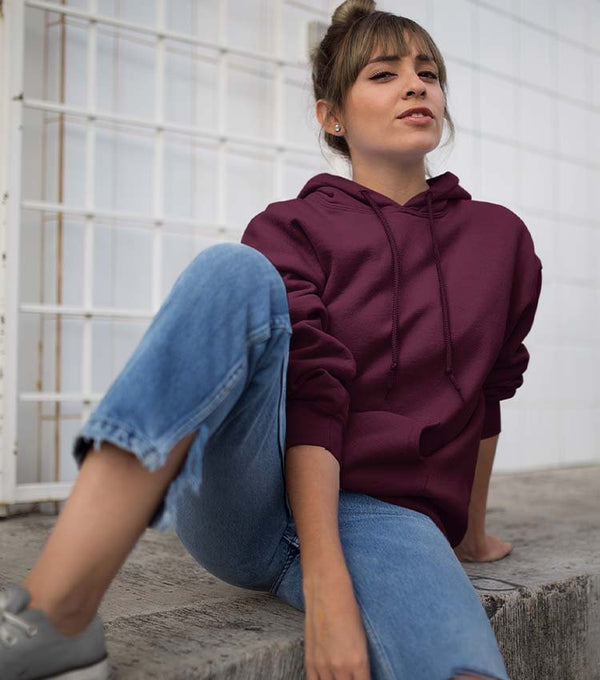 PLAIN RED WINE - WOMEN'S HOODIES