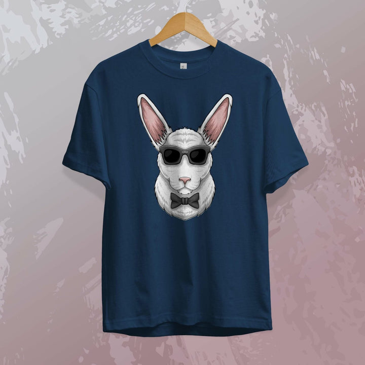 Juxar regular fit cotton t shirt with logo featuring a cool rabbit wearing sunglasses and bow tie