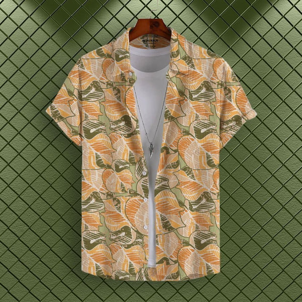 SCRIBBLE MONSTERA CORDUROY PRINTED SHIRT