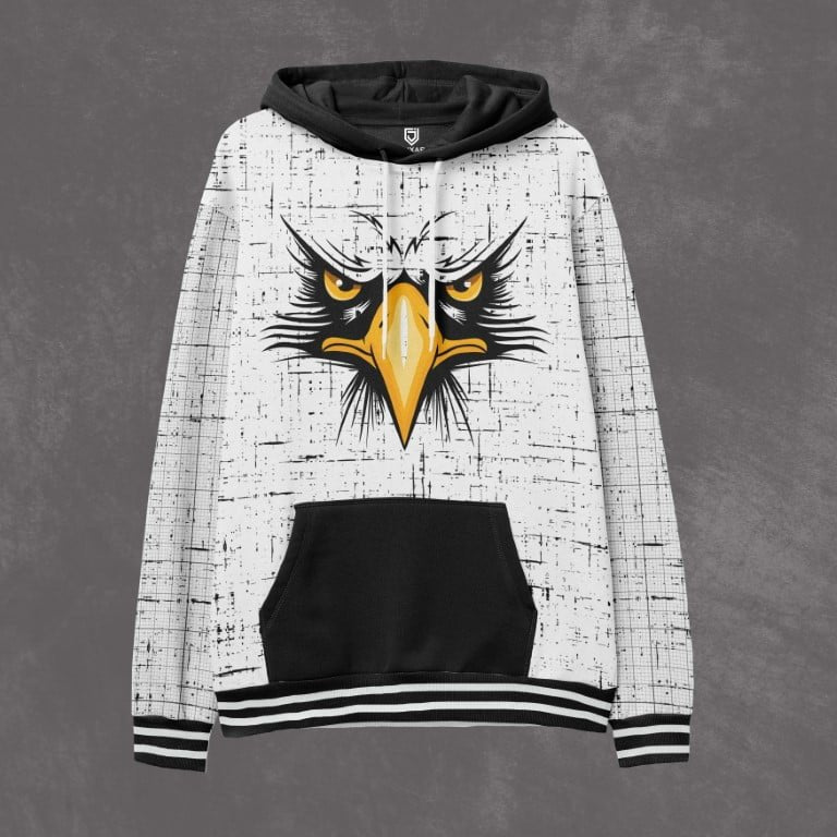 【SATIIIZ】Heads Eagle Print Hoodie Full Printed Hoodies – Juxar