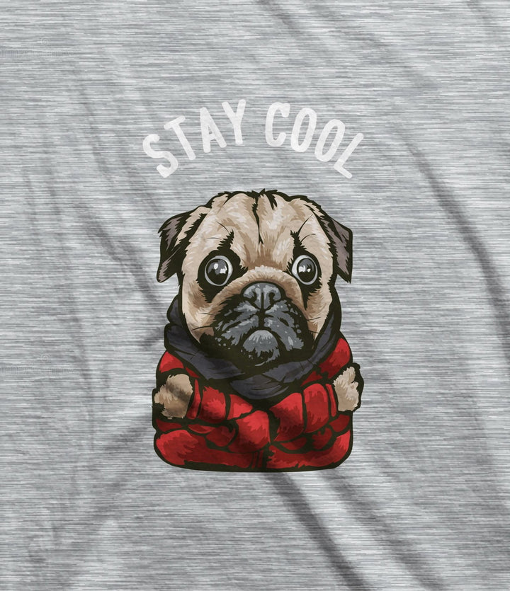 Juxar stylish cotton t shirts on sale featuring a cute pug dog graphic with stay cool text