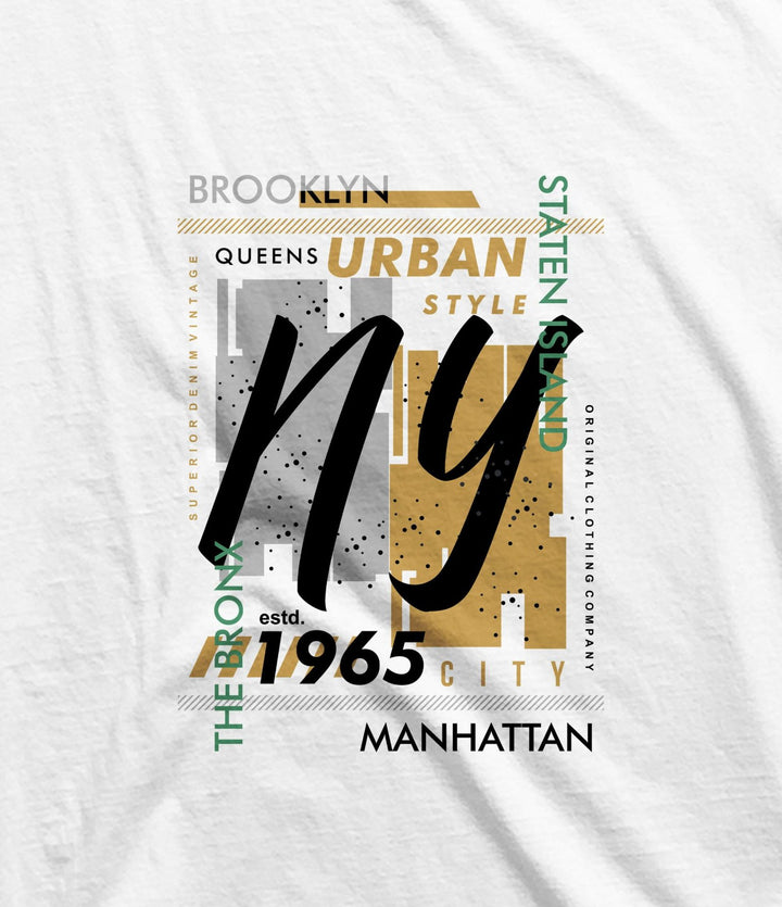 Juxar cotton t shirts for events and promotions with urban NY 1965 graphic design