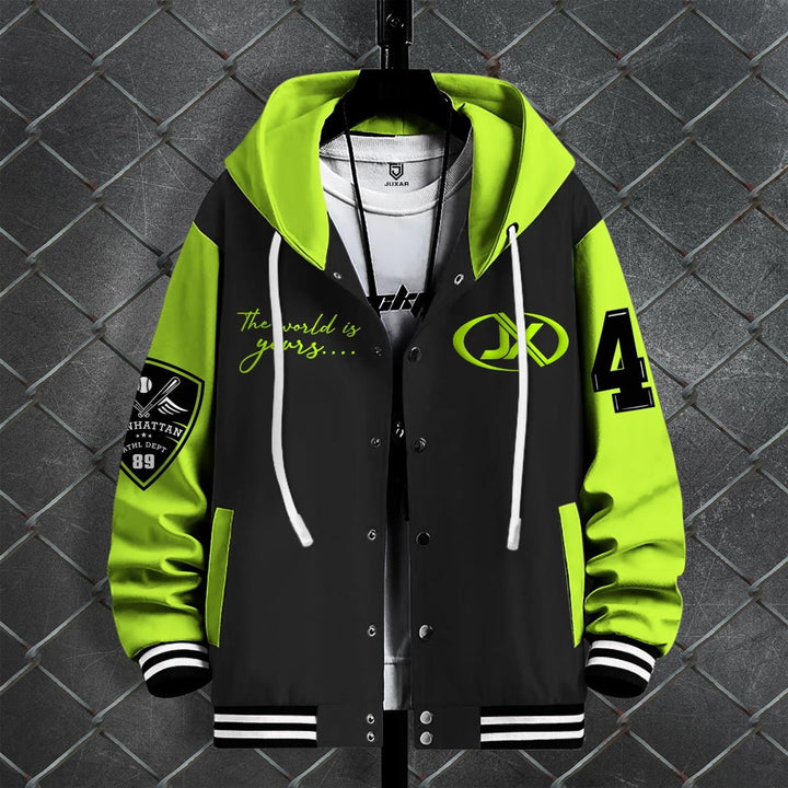 Letterman Hoodie 4xl Black Hoodie MANHATTAN NY VARSITY HOOD JACKET